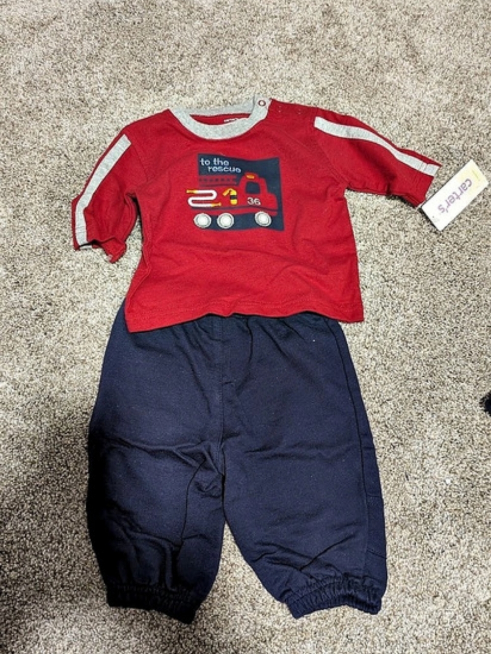 Carter's Pant set Baby 3 Months Red & Blue NWT